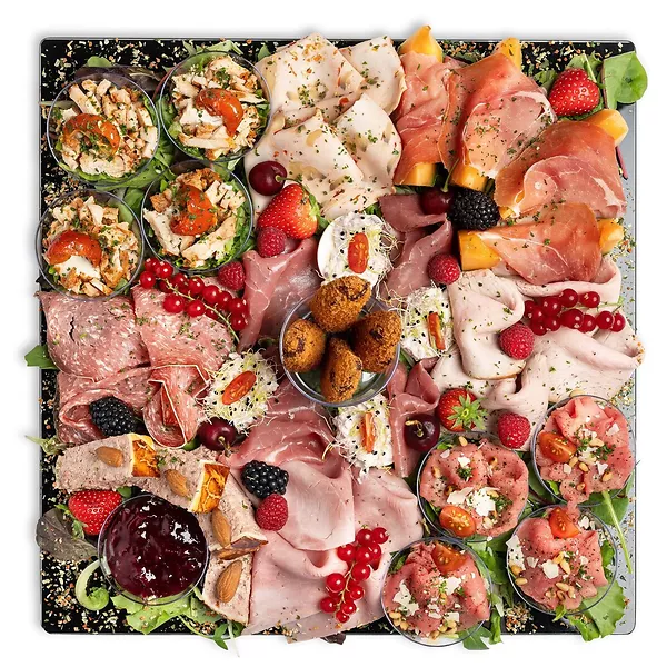 Koud vleesbuffet - op spiegel